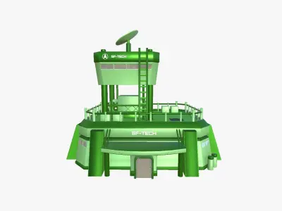 SciFi Facility B06 Green - Sci Fi Exterior Design Low-poly 3D model