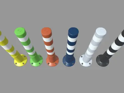 Bollards 02 Low-poly 3D model