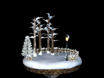 scene winter xmas 3D model