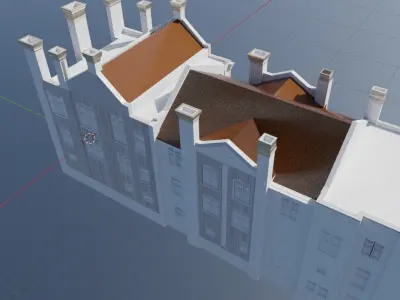 Facade of an educational building 3D model