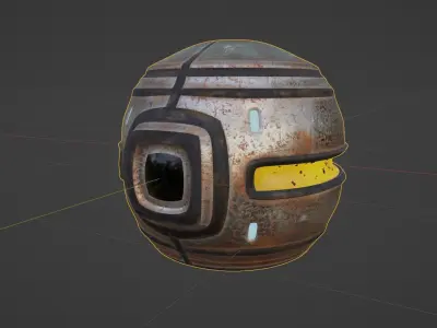 Rusty Robo Orb Low-poly 3D model