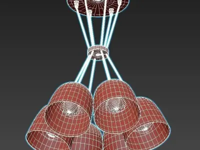 Lumion-Joseph-4 three light chandelier with clear glass shades 3D model