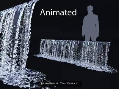 Animated Collection of Waterfalls and Fountains 3D Model Pack