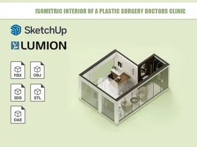 Isometric Interior of a Plastic surgery doctors clinic