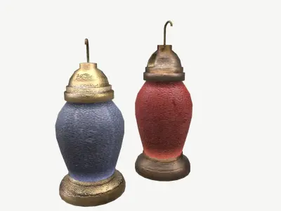 Cemetery Candle Lamp Low-poly 3D model
