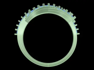 light weight  Yellow gold diamond rings-PR-445-DIA 3D print model