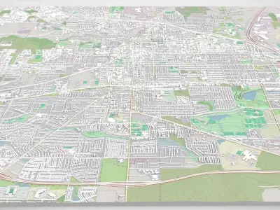 Cityscape Denton Texas USA 3D model