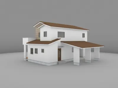 House model for background 32 Low-poly 3D model