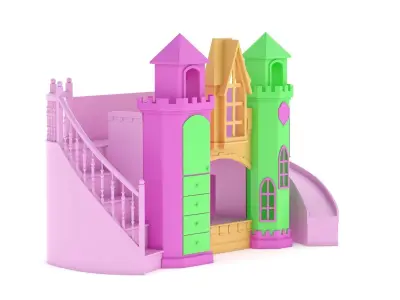 Castle Bed Kid Room 3D model