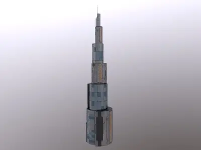 Cyberpunk City - Building 50 Low-poly 3D model
