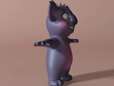 Cartoon Koala Rigged and Animated Low-poly 3D model