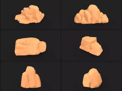 Rock Desert Sandstone Pack Low-poly 3D model