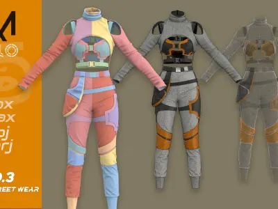 Women Street Wear Outfit 3D model