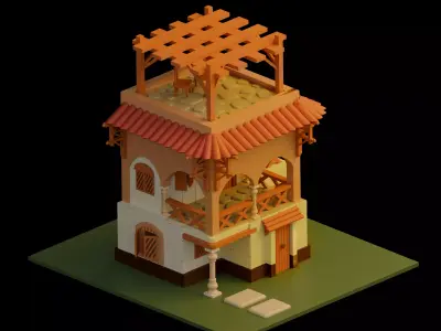 Stylized Low poly house 3D print model