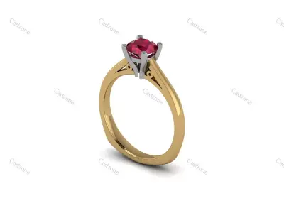 Solitaire Gemstone Ring-3D CAD Model 3D print model