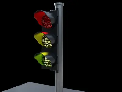traffic light led Low-poly 3D model