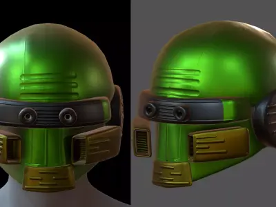 Gas mask helmet 3d model scifi Low-poly  Low-poly 3D model