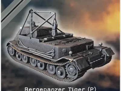 Bergepanzer Tiger P armored recovery vehicle - Germany Eastern W 3D print model