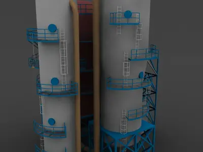 refinery unit 3D model