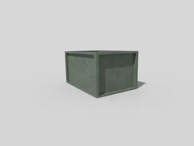 low poly metal crate Low-poly 3D model