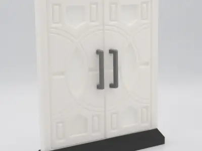 Functional Double Door style 7 multi-color and multi-material 3D print model