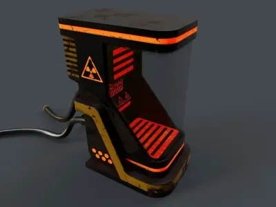 Sci-Fi Teleportation Capsule Low-poly 3D model
