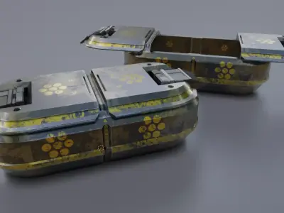 Sci-Fi Chest Game Ready Low-poly 3D model