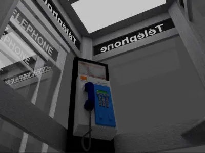 80s 90s French Phone Booths 3D model