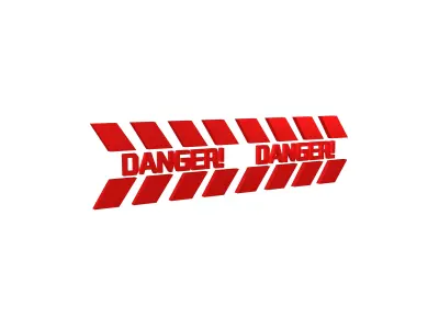 Cyberpunk Future Danger Sign v1 012 Low-poly 3D model