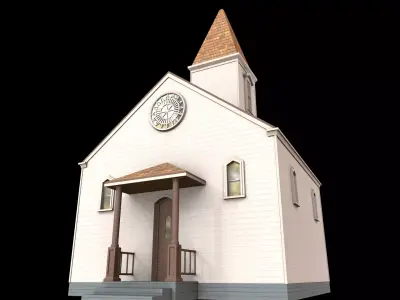 church Low-poly 3D model 6