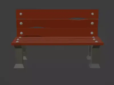 Bench Low Poly Low-poly 3D model