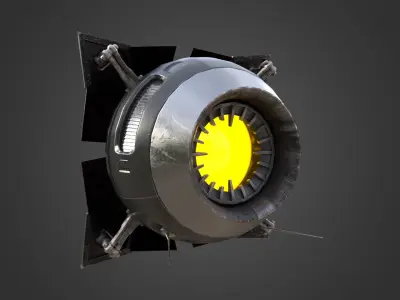 Sci-Fi Enemy Drone Low-poly 3D model