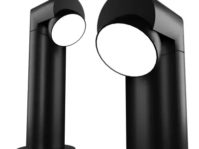 Lighting pair of pole lights 3D model