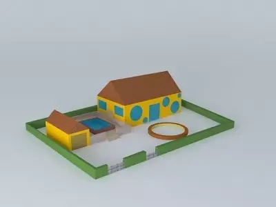 House in Orange Free 3D model