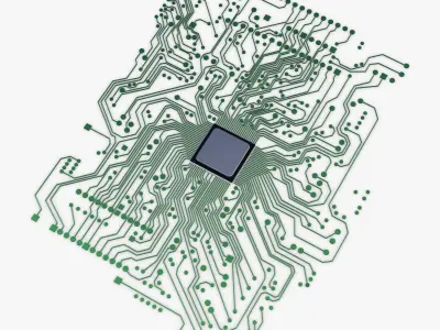 Electronic circuit board v 1 Low-poly 3D model