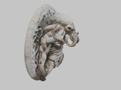Old Gods Ancient Sculpture Marble Cthulhu Octopuss 3D model