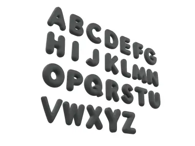 Cartoon Alphabet Set V1 001 Low-poly 3D model