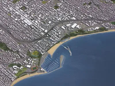 Santa Barbara - 3D City Model Low-poly 3D model