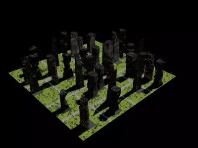 Alien Planet Sci-Fi City 14 Low-poly 3D model
