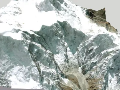 Mountain landscape Thulagi Chuli Himalayas Nepal  3D model