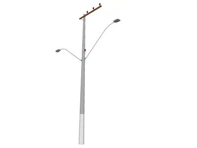 Concrete Lamp Post - Light Pole - Light Post - Street Light 36 3D model