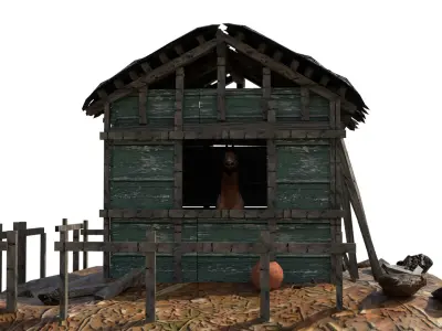 Horse House 3D Low-poly 3D model