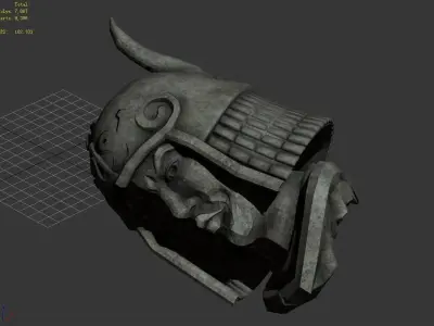 Broken Soldier Statue - Stone Rubble 02 3D model