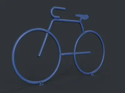 Bike Rack 25 PBR Game Ready Low-poly Low-poly 3D model