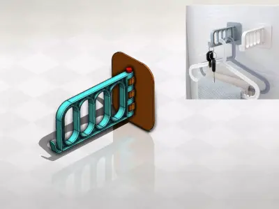Folding Wall Hanger 3D Printing Free 3D print model
