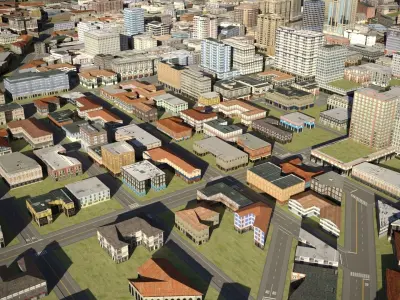 City 32 Low-poly 3D model