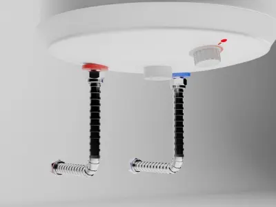 Hot water tank - Electric heater 3D model