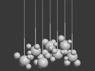 Giopato Coombes Bolle Zigzag Chandelier 34 Bubbles 3D model