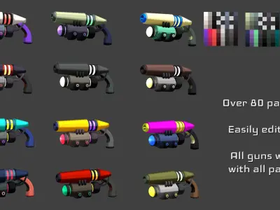 ASV SciFi Guns Volume 01 Low-poly 3D model