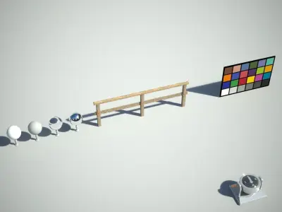 Wooden Fence Road Block Low-poly 3D model